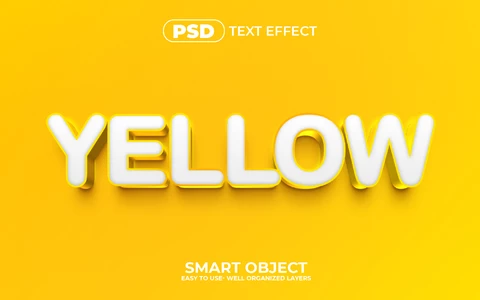 PSD Yellow 3D Text Effect