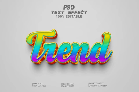 PSD Effetto testo stile font Frend