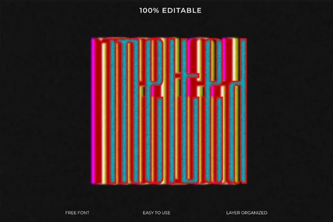 PSD Efeito de estilo de fonte de cor fundida