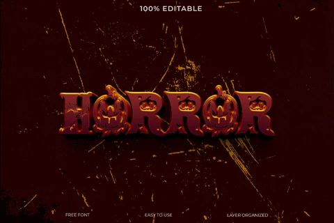 PSD Efecto de texto de terror