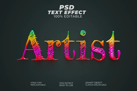 PSD Artist Font Style Text Effect