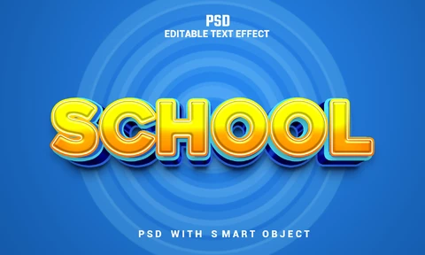 PSD School Text Effect