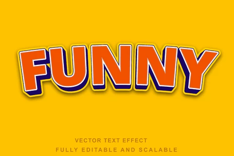 EPS Funny sunny arched 3d font style effect