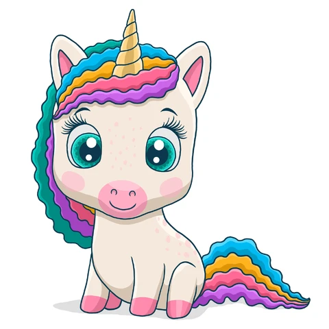 EPS,JPG Cute Cartoon Unicorn Illustration