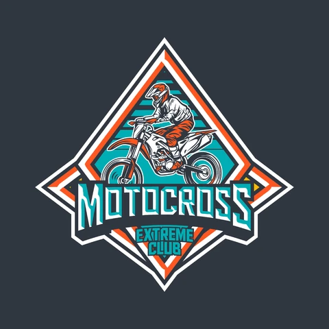 EPS,JPG Distintivo de motocross estilo retrô