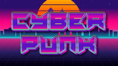 AI,EPS Efecto de texto ciber punk