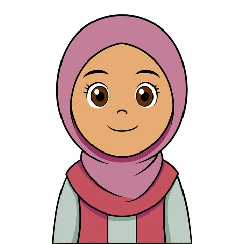 AI,JPG Cartoon Character with Hijab Illustration
