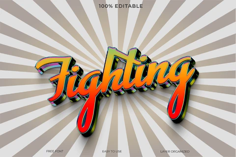 PSD Effet de style du texte de combat