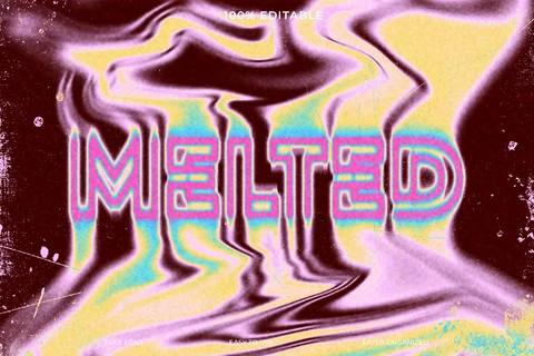 PSD Melted Metal Pink Thermal Vision Font Style Text Effect