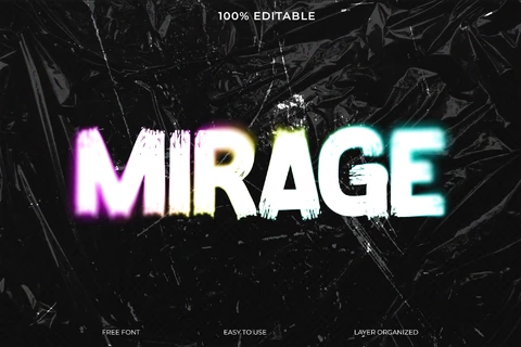 PSD Mirage yazı tipi stili metin efekti