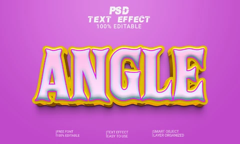 PSD Angle Cartoon 3D Font Style Effect