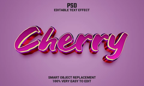 PSD Wiśniowy efekt tekstowy