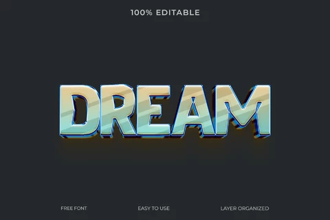 PSD Efecto de texto Dream font style