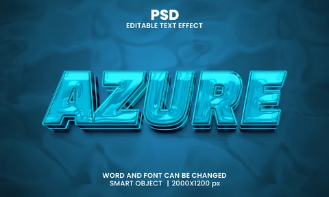 PSD Azurblaues Glaswasser 3d Texteffekt