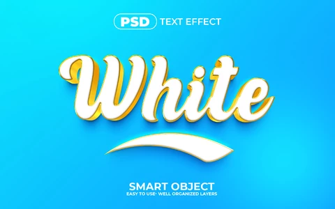 PSD Efecto texto 3d blanco