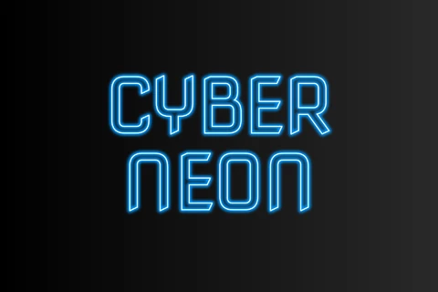 AI,EPS Estilo de texto con fuente de neón azul