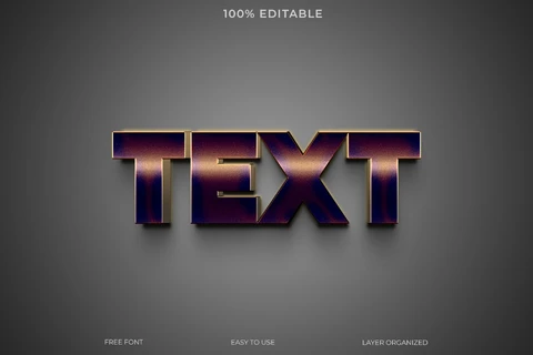 PSD Copper Text Style Effect