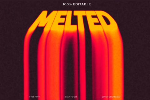 PSD Melted Text Style Effect