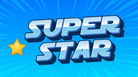 EPS,AI Jeu vidéo super star bleu effet texte 3d