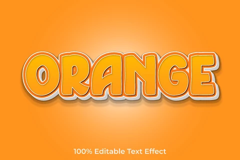 EPS Effet de texte 3d sur le soda à l'orange