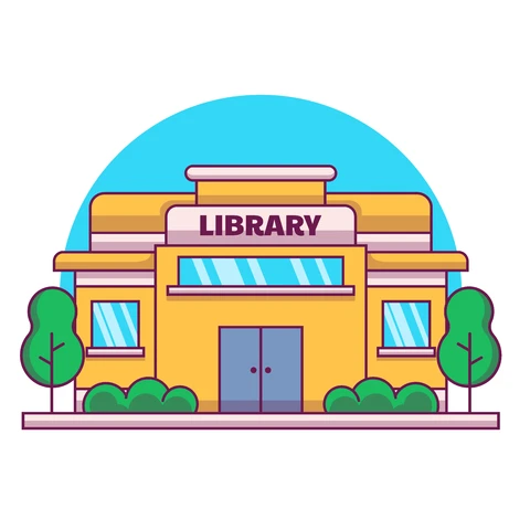 EPS,JPG Ilustração de design plano de uma biblioteca
