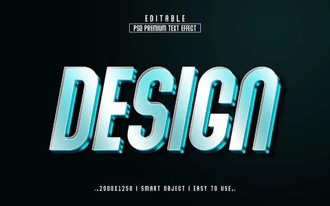 PSD Crystal Design 3D Text Effect