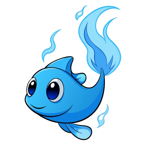 AI,JPG Cute Cartoon Fish Character Illustration