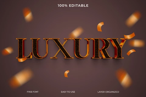 PSD Effet de texte avec style de police de luxe