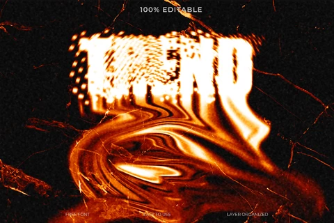 PSD Trend Abstract Trippy Distorted Font Style Text Effect