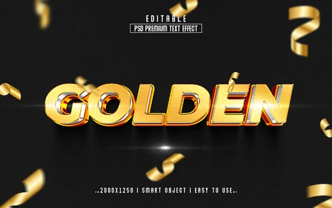 PSD Fiesta de oro 3d efecto de texto