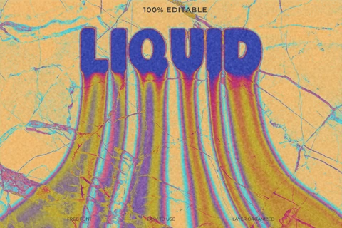 PSD Liquid Dripping Grunge Font Style Text Effect