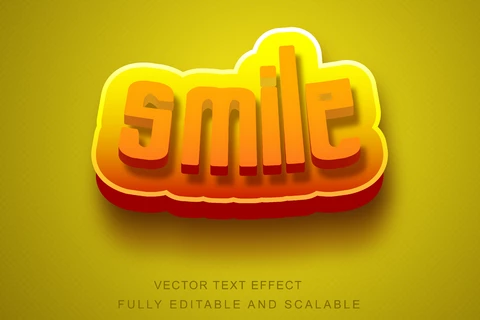 EPS Sunny smile arched font style effect