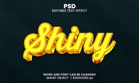 PSD Glänzender goldener 3d Texteffekt