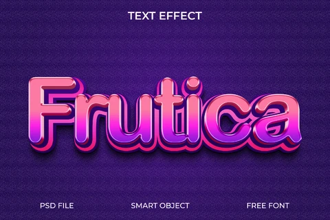 PSD 3D Glossy Text Effect with Gradient Colors