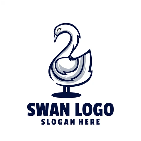 EPS,JPG Modern Minimalist Swan Logo Design
