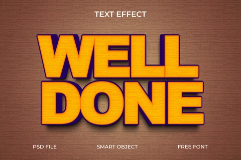 PSD 3D Retro Text Effect with Wood Background