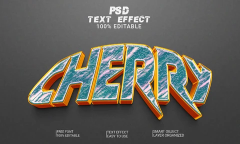 PSD Cherry convex sharpen letters font style de police