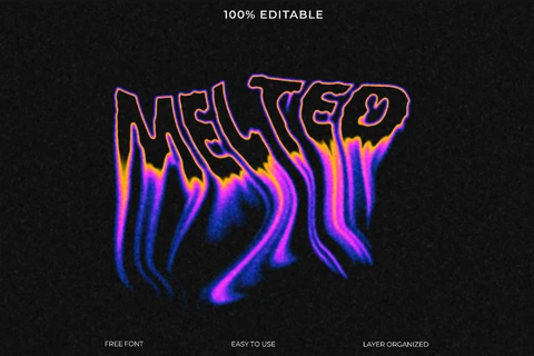 PSD Efeito de estilo de texto derretido