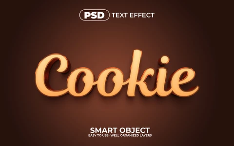 PSD Caramel Cookie Text Effect