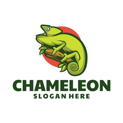 EPS,JPG Modern Mascot Logo Design with Chameleon