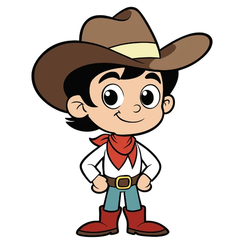 AI,JPG Cartoon Cowboy Character Illustration