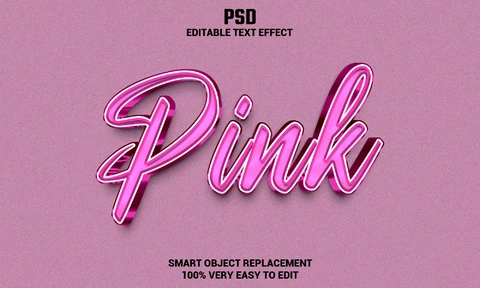 PSD Efecto texto rosa