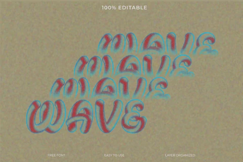 PSD Wave Font Style Text Effect