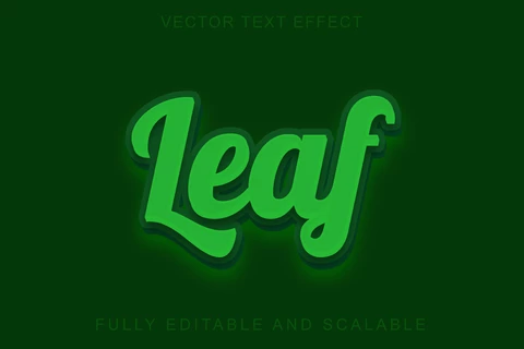 EPS Green Leaf 3D Font Style Effect
