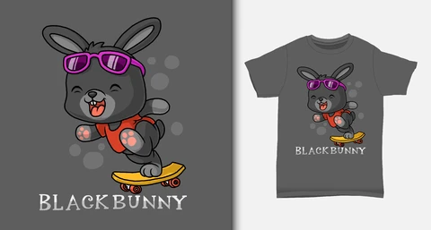 EPS,JPG Cartoon Style Bunny T-Shirt Design