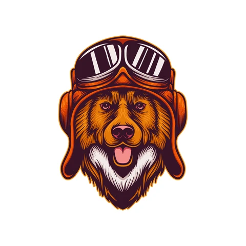 EPS,JPG Vintage Aviator Dog Illustration