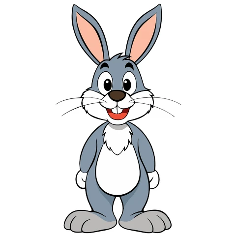 AI,JPG Cartoon Style Rabbit Character Illustration