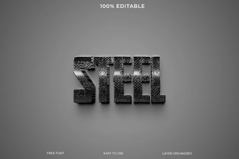 PSD Steel Text Style Effect