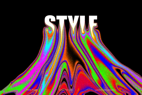 PSD Style Multicolor Psychedelic Dripping Letters 3D Text Effect