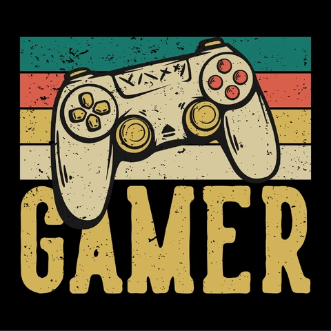EPS,JPG Design de controle de jogador vintage retrô